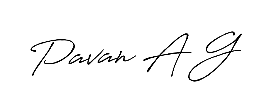 How to make Pavan A G signature? Antro_Vectra_Bolder is a professional autograph style. Create handwritten signature for Pavan A G name. Pavan A G signature style 7 images and pictures png