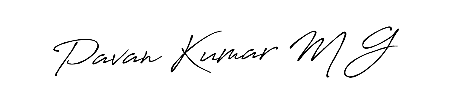 How to make Pavan Kumar M G name signature. Use Antro_Vectra_Bolder style for creating short signs online. This is the latest handwritten sign. Pavan Kumar M G signature style 7 images and pictures png