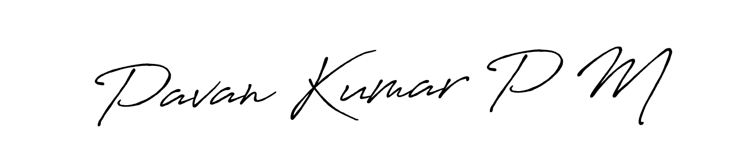 Create a beautiful signature design for name Pavan Kumar P M. With this signature (Antro_Vectra_Bolder) fonts, you can make a handwritten signature for free. Pavan Kumar P M signature style 7 images and pictures png