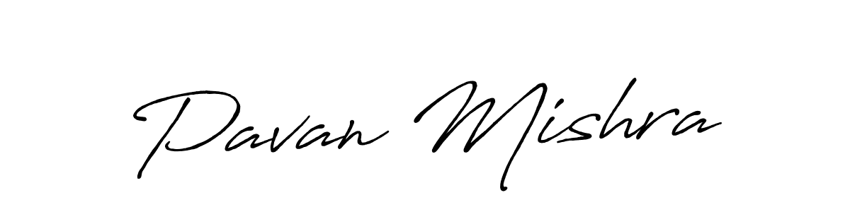 How to make Pavan Mishra name signature. Use Antro_Vectra_Bolder style for creating short signs online. This is the latest handwritten sign. Pavan Mishra signature style 7 images and pictures png