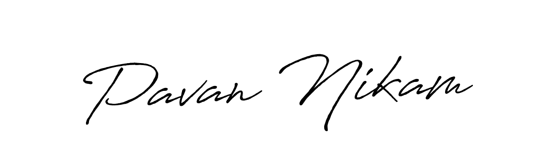 Create a beautiful signature design for name Pavan Nikam. With this signature (Antro_Vectra_Bolder) fonts, you can make a handwritten signature for free. Pavan Nikam signature style 7 images and pictures png