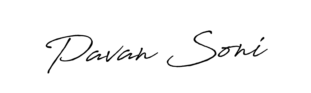 Create a beautiful signature design for name Pavan Soni. With this signature (Antro_Vectra_Bolder) fonts, you can make a handwritten signature for free. Pavan Soni signature style 7 images and pictures png