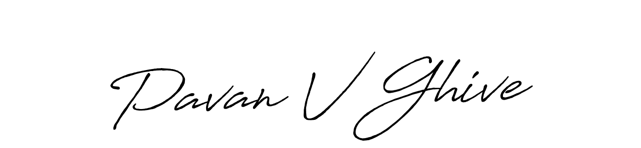 Create a beautiful signature design for name Pavan V Ghive. With this signature (Antro_Vectra_Bolder) fonts, you can make a handwritten signature for free. Pavan V Ghive signature style 7 images and pictures png