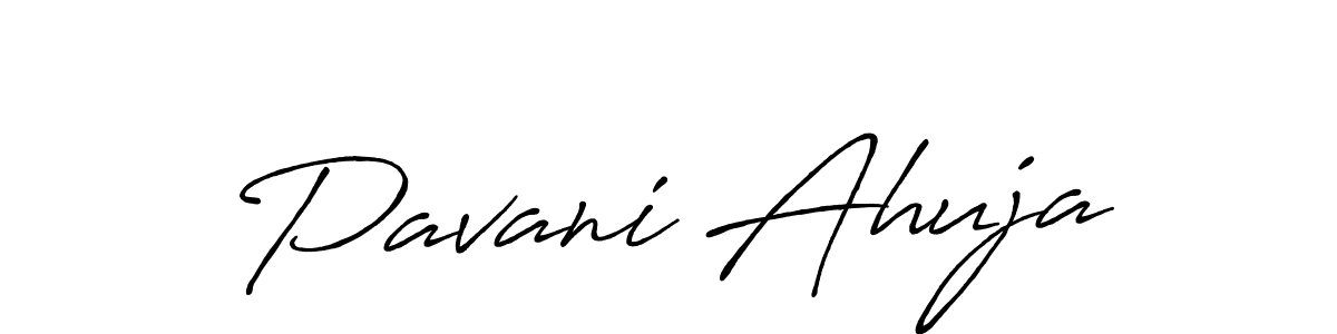 How to make Pavani Ahuja name signature. Use Antro_Vectra_Bolder style for creating short signs online. This is the latest handwritten sign. Pavani Ahuja signature style 7 images and pictures png