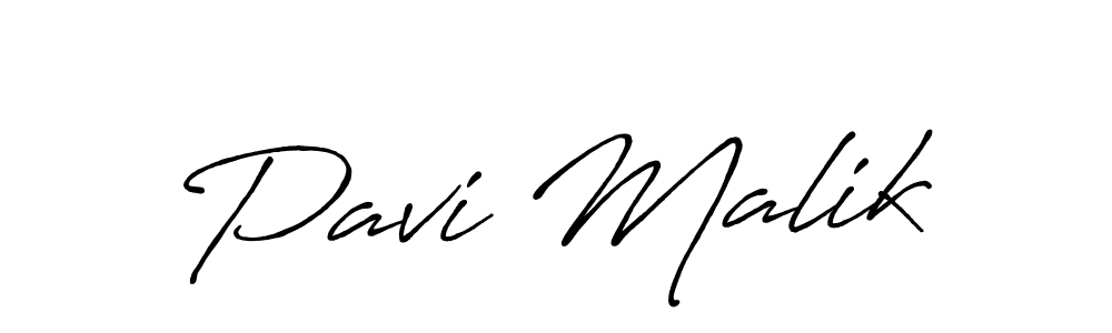 Pavi Malik stylish signature style. Best Handwritten Sign (Antro_Vectra_Bolder) for my name. Handwritten Signature Collection Ideas for my name Pavi Malik. Pavi Malik signature style 7 images and pictures png