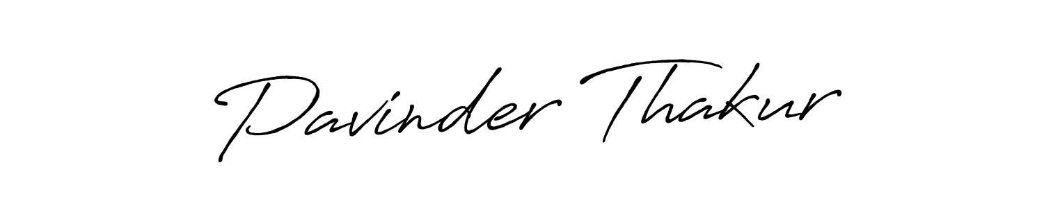 How to make Pavinder Thakur name signature. Use Antro_Vectra_Bolder style for creating short signs online. This is the latest handwritten sign. Pavinder Thakur signature style 7 images and pictures png