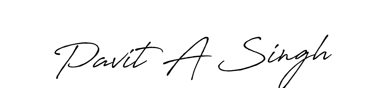 How to make Pavit A Singh name signature. Use Antro_Vectra_Bolder style for creating short signs online. This is the latest handwritten sign. Pavit A Singh signature style 7 images and pictures png