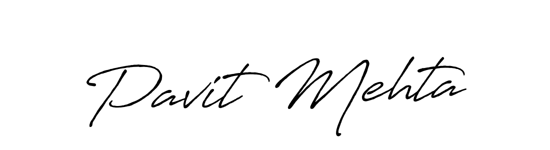How to make Pavit Mehta name signature. Use Antro_Vectra_Bolder style for creating short signs online. This is the latest handwritten sign. Pavit Mehta signature style 7 images and pictures png