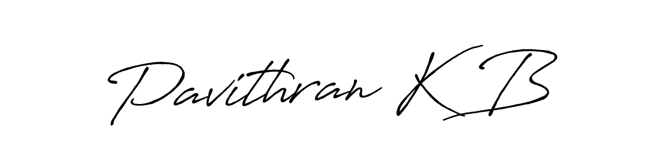 Use a signature maker to create a handwritten signature online. With this signature software, you can design (Antro_Vectra_Bolder) your own signature for name Pavithran K B. Pavithran K B signature style 7 images and pictures png