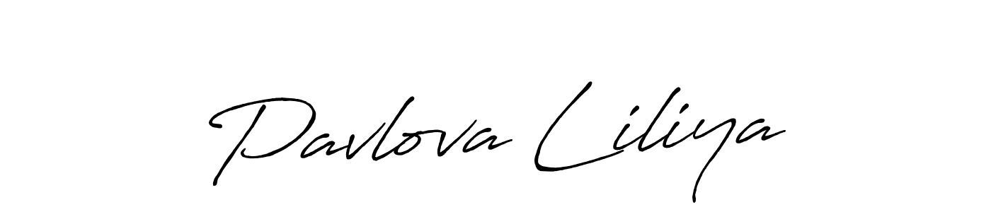 Pavlova Liliya stylish signature style. Best Handwritten Sign (Antro_Vectra_Bolder) for my name. Handwritten Signature Collection Ideas for my name Pavlova Liliya. Pavlova Liliya signature style 7 images and pictures png