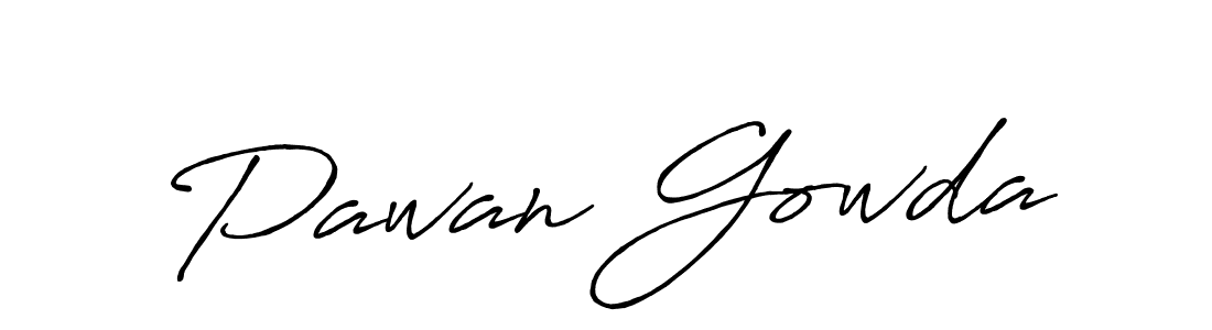 How to make Pawan Gowda name signature. Use Antro_Vectra_Bolder style for creating short signs online. This is the latest handwritten sign. Pawan Gowda signature style 7 images and pictures png