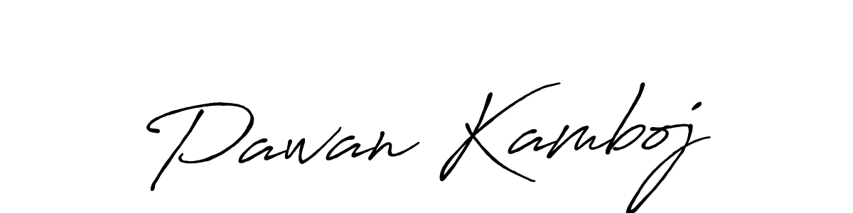 Create a beautiful signature design for name Pawan Kamboj. With this signature (Antro_Vectra_Bolder) fonts, you can make a handwritten signature for free. Pawan Kamboj signature style 7 images and pictures png