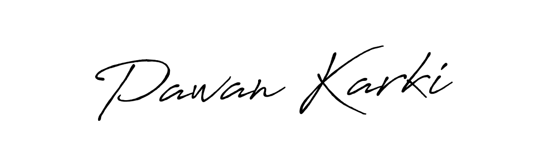 Use a signature maker to create a handwritten signature online. With this signature software, you can design (Antro_Vectra_Bolder) your own signature for name Pawan Karki. Pawan Karki signature style 7 images and pictures png