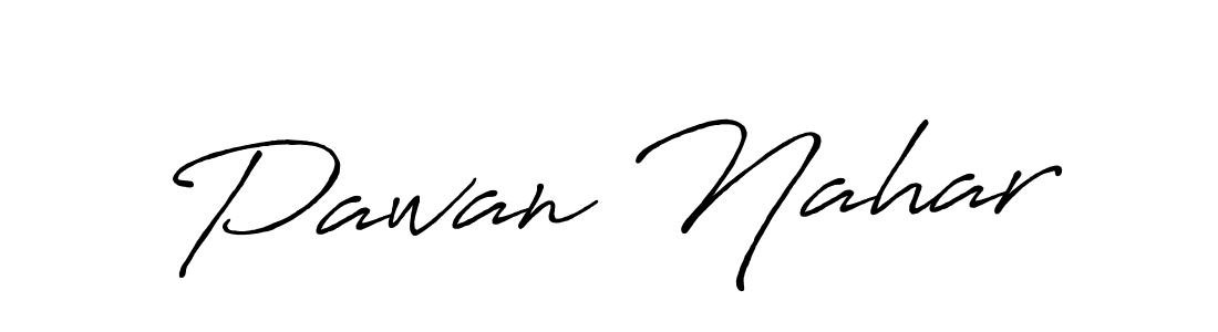 How to make Pawan Nahar name signature. Use Antro_Vectra_Bolder style for creating short signs online. This is the latest handwritten sign. Pawan Nahar signature style 7 images and pictures png