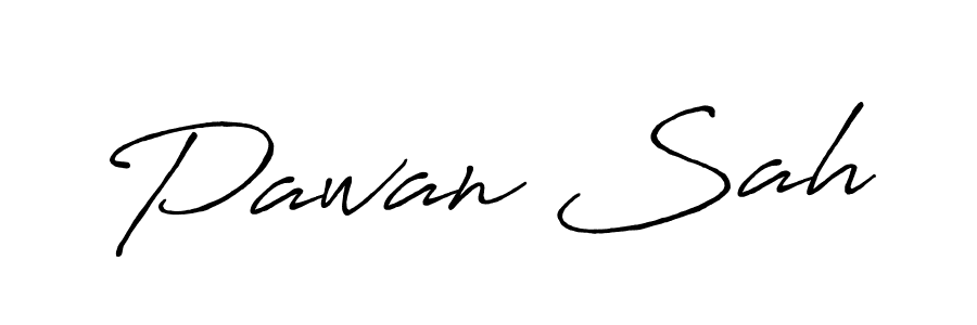 How to make Pawan Sah name signature. Use Antro_Vectra_Bolder style for creating short signs online. This is the latest handwritten sign. Pawan Sah signature style 7 images and pictures png