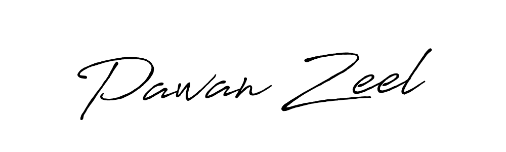 How to make Pawan Zeel name signature. Use Antro_Vectra_Bolder style for creating short signs online. This is the latest handwritten sign. Pawan Zeel signature style 7 images and pictures png