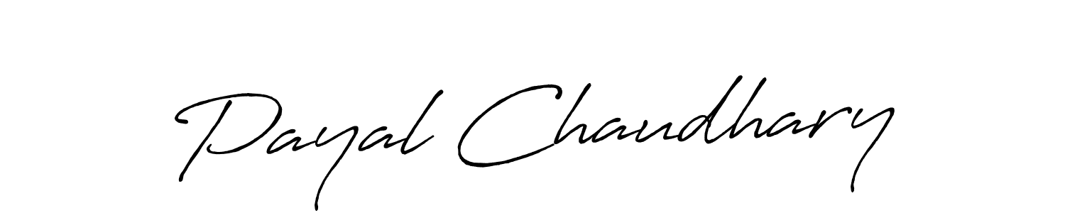 Make a beautiful signature design for name Payal Chaudhary. With this signature (Antro_Vectra_Bolder) style, you can create a handwritten signature for free. Payal Chaudhary signature style 7 images and pictures png