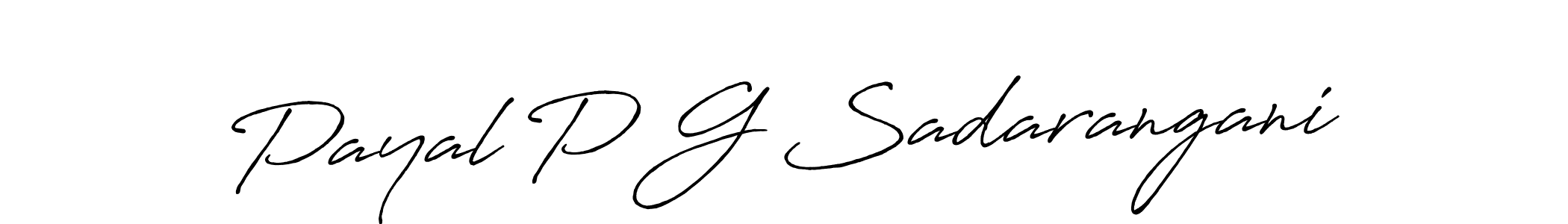 Payal P G Sadarangani stylish signature style. Best Handwritten Sign (Antro_Vectra_Bolder) for my name. Handwritten Signature Collection Ideas for my name Payal P G Sadarangani. Payal P G Sadarangani signature style 7 images and pictures png