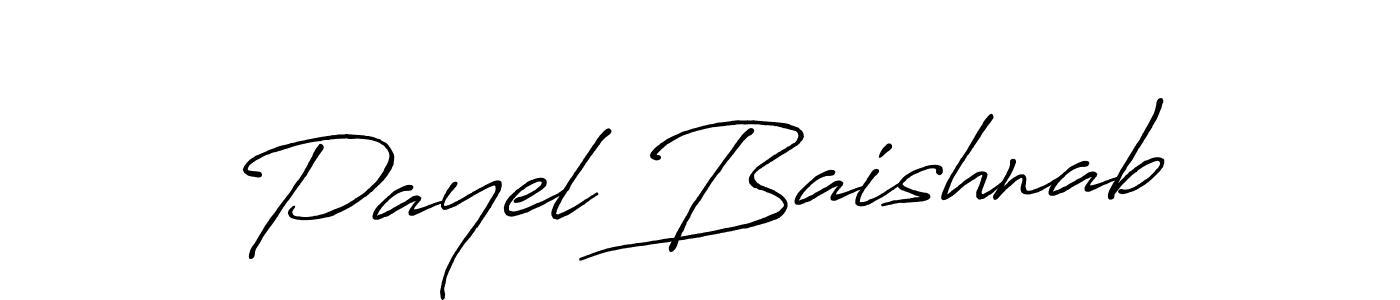 How to make Payel Baishnab name signature. Use Antro_Vectra_Bolder style for creating short signs online. This is the latest handwritten sign. Payel Baishnab signature style 7 images and pictures png