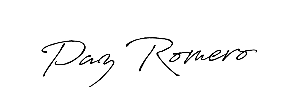 Paz Romero stylish signature style. Best Handwritten Sign (Antro_Vectra_Bolder) for my name. Handwritten Signature Collection Ideas for my name Paz Romero. Paz Romero signature style 7 images and pictures png