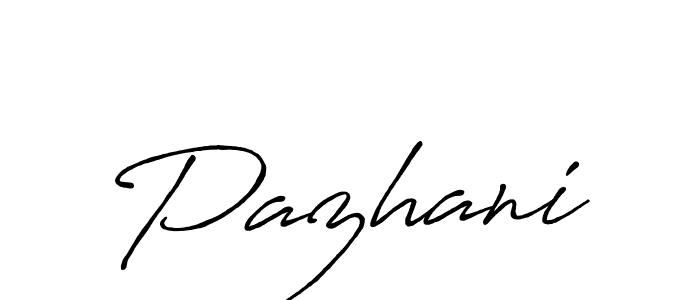 Use a signature maker to create a handwritten signature online. With this signature software, you can design (Antro_Vectra_Bolder) your own signature for name Pazhani. Pazhani signature style 7 images and pictures png