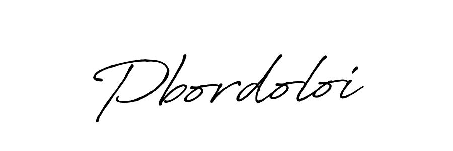 Use a signature maker to create a handwritten signature online. With this signature software, you can design (Antro_Vectra_Bolder) your own signature for name Pbordoloi. Pbordoloi signature style 7 images and pictures png