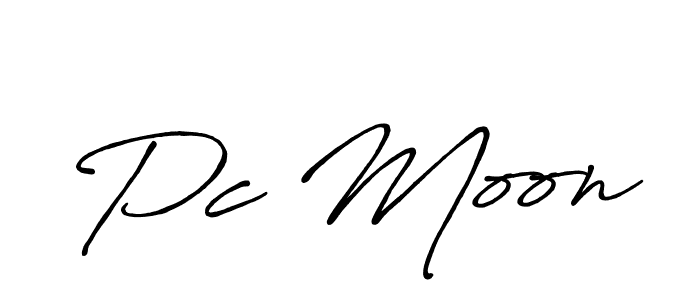 Pc Moon stylish signature style. Best Handwritten Sign (Antro_Vectra_Bolder) for my name. Handwritten Signature Collection Ideas for my name Pc Moon. Pc Moon signature style 7 images and pictures png