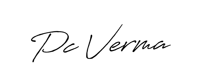 How to make Pc Verma signature? Antro_Vectra_Bolder is a professional autograph style. Create handwritten signature for Pc Verma name. Pc Verma signature style 7 images and pictures png