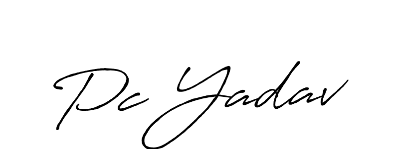 Make a beautiful signature design for name Pc Yadav. With this signature (Antro_Vectra_Bolder) style, you can create a handwritten signature for free. Pc Yadav signature style 7 images and pictures png