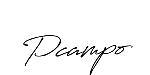 Create a beautiful signature design for name Pcampo. With this signature (Antro_Vectra_Bolder) fonts, you can make a handwritten signature for free. Pcampo signature style 7 images and pictures png