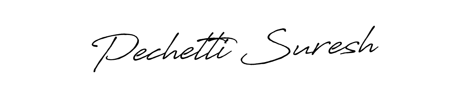 if you are searching for the best signature style for your name Pechetti Suresh. so please give up your signature search. here we have designed multiple signature styles  using Antro_Vectra_Bolder. Pechetti Suresh signature style 7 images and pictures png