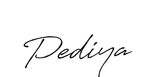 How to make Pediya name signature. Use Antro_Vectra_Bolder style for creating short signs online. This is the latest handwritten sign. Pediya signature style 7 images and pictures png
