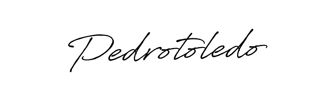 Make a beautiful signature design for name Pedrotoledo. With this signature (Antro_Vectra_Bolder) style, you can create a handwritten signature for free. Pedrotoledo signature style 7 images and pictures png