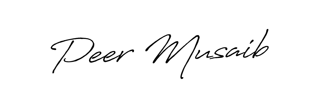 Make a beautiful signature design for name Peer Musaib. With this signature (Antro_Vectra_Bolder) style, you can create a handwritten signature for free. Peer Musaib signature style 7 images and pictures png