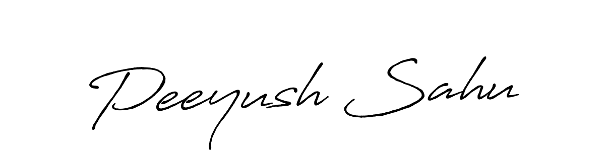 Make a beautiful signature design for name Peeyush Sahu. With this signature (Antro_Vectra_Bolder) style, you can create a handwritten signature for free. Peeyush Sahu signature style 7 images and pictures png