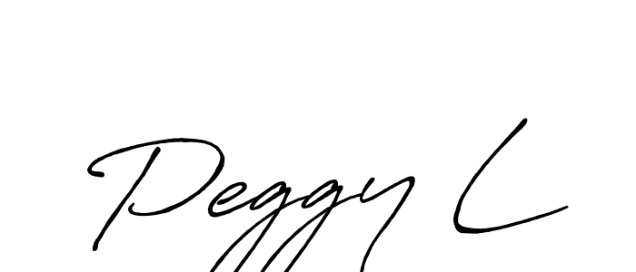Peggy L stylish signature style. Best Handwritten Sign (Antro_Vectra_Bolder) for my name. Handwritten Signature Collection Ideas for my name Peggy L. Peggy L signature style 7 images and pictures png