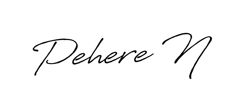 How to make Pehere N name signature. Use Antro_Vectra_Bolder style for creating short signs online. This is the latest handwritten sign. Pehere N signature style 7 images and pictures png