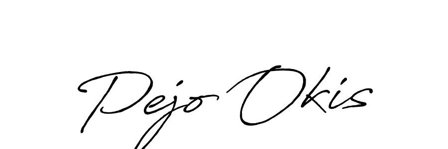 Antro_Vectra_Bolder is a professional signature style that is perfect for those who want to add a touch of class to their signature. It is also a great choice for those who want to make their signature more unique. Get Pejo Okis name to fancy signature for free. Pejo Okis signature style 7 images and pictures png