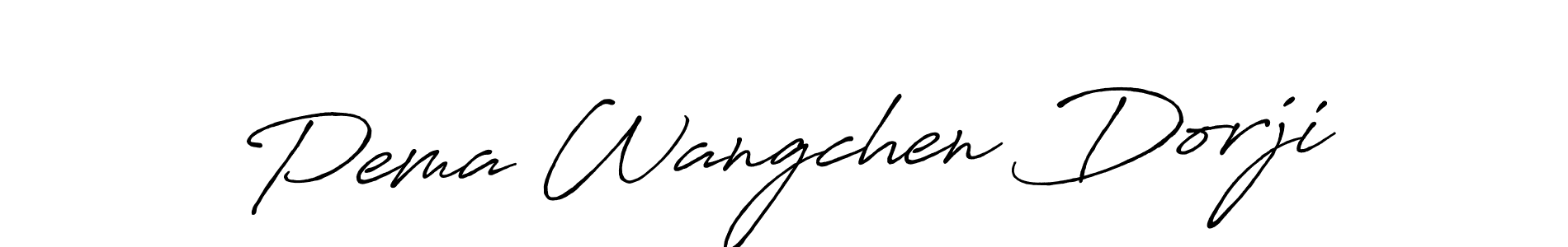 How to make Pema Wangchen Dorji name signature. Use Antro_Vectra_Bolder style for creating short signs online. This is the latest handwritten sign. Pema Wangchen Dorji signature style 7 images and pictures png