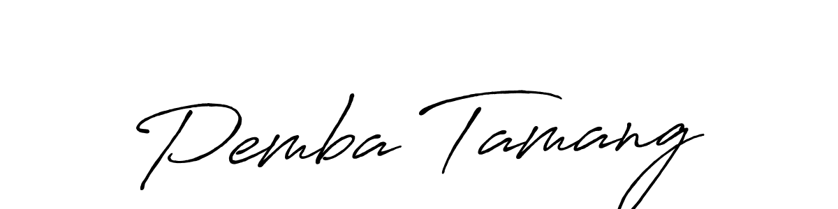 Create a beautiful signature design for name Pemba Tamang. With this signature (Antro_Vectra_Bolder) fonts, you can make a handwritten signature for free. Pemba Tamang signature style 7 images and pictures png