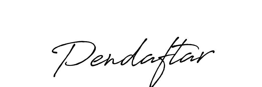 Make a beautiful signature design for name Pendaftar. With this signature (Antro_Vectra_Bolder) style, you can create a handwritten signature for free. Pendaftar signature style 7 images and pictures png