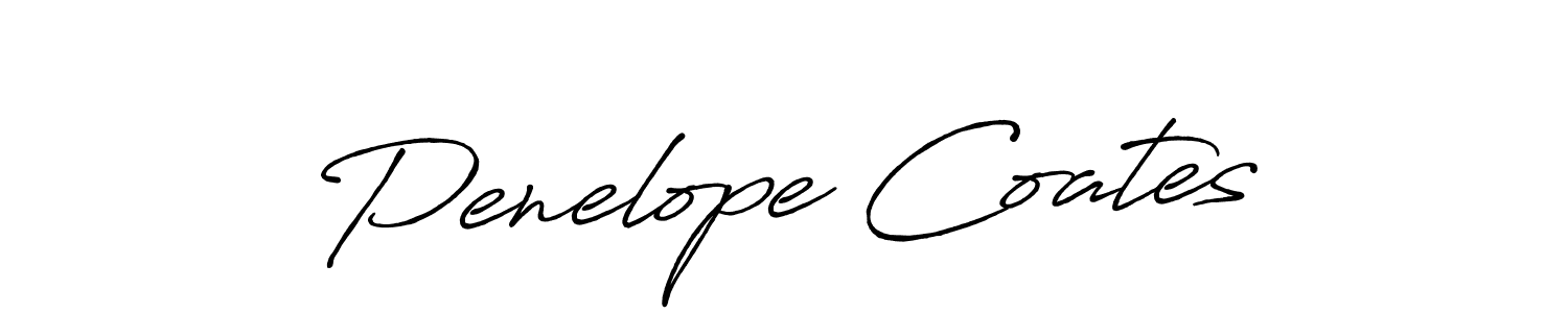 Make a beautiful signature design for name Penelope Coates. With this signature (Antro_Vectra_Bolder) style, you can create a handwritten signature for free. Penelope Coates signature style 7 images and pictures png