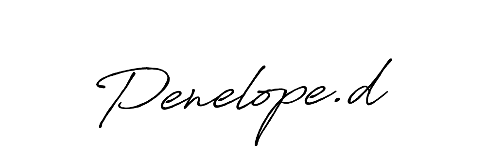 Create a beautiful signature design for name Penelope.d. With this signature (Antro_Vectra_Bolder) fonts, you can make a handwritten signature for free. Penelope.d signature style 7 images and pictures png