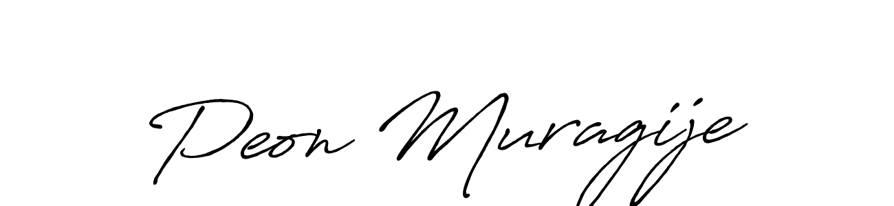 How to make Peon Muragije name signature. Use Antro_Vectra_Bolder style for creating short signs online. This is the latest handwritten sign. Peon Muragije signature style 7 images and pictures png