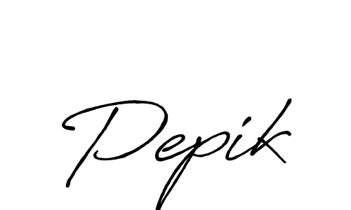 The best way (Antro_Vectra_Bolder) to make a short signature is to pick only two or three words in your name. The name Pepik include a total of six letters. For converting this name. Pepik signature style 7 images and pictures png