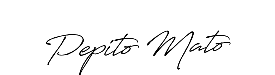 Design your own signature with our free online signature maker. With this signature software, you can create a handwritten (Antro_Vectra_Bolder) signature for name Pepito Mato. Pepito Mato signature style 7 images and pictures png