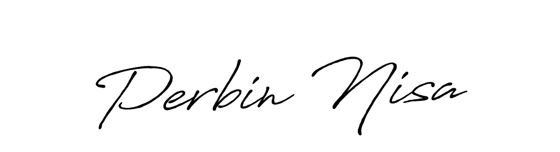 Perbin Nisa stylish signature style. Best Handwritten Sign (Antro_Vectra_Bolder) for my name. Handwritten Signature Collection Ideas for my name Perbin Nisa. Perbin Nisa signature style 7 images and pictures png