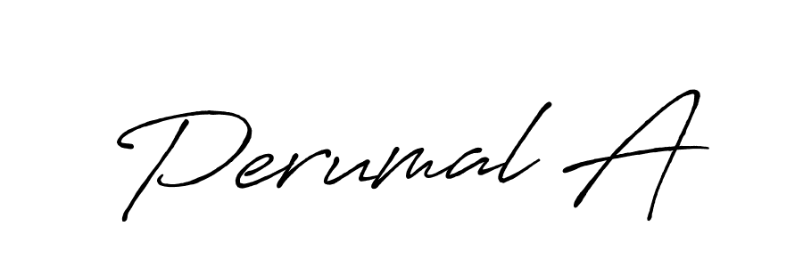 It looks lik you need a new signature style for name Perumal A. Design unique handwritten (Antro_Vectra_Bolder) signature with our free signature maker in just a few clicks. Perumal A signature style 7 images and pictures png