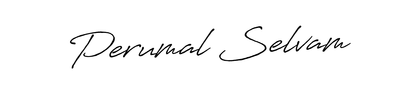 Create a beautiful signature design for name Perumal Selvam. With this signature (Antro_Vectra_Bolder) fonts, you can make a handwritten signature for free. Perumal Selvam signature style 7 images and pictures png