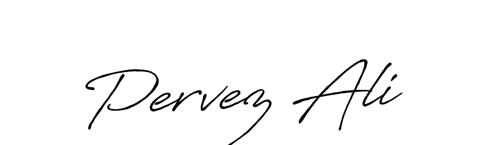 Use a signature maker to create a handwritten signature online. With this signature software, you can design (Antro_Vectra_Bolder) your own signature for name Pervez Ali. Pervez Ali signature style 7 images and pictures png